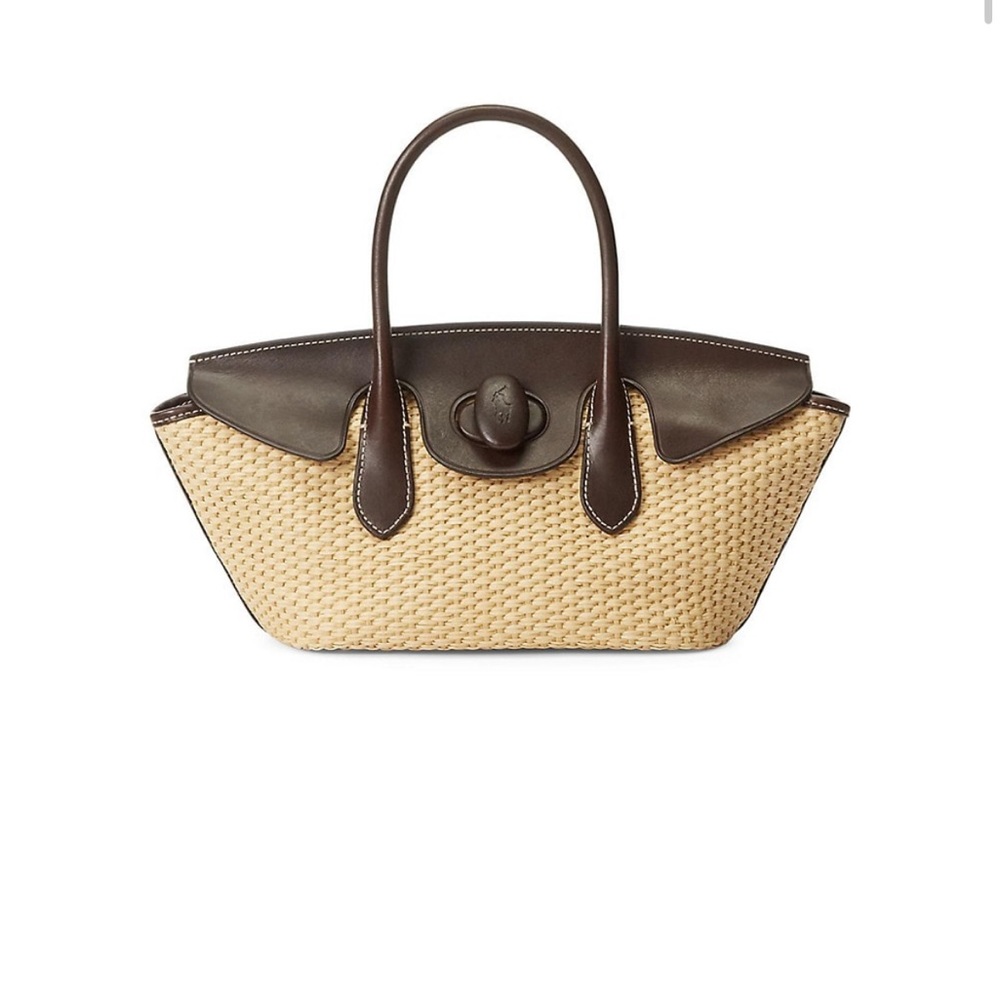 Polo Ralph Lauren Medium Raffia Satchel